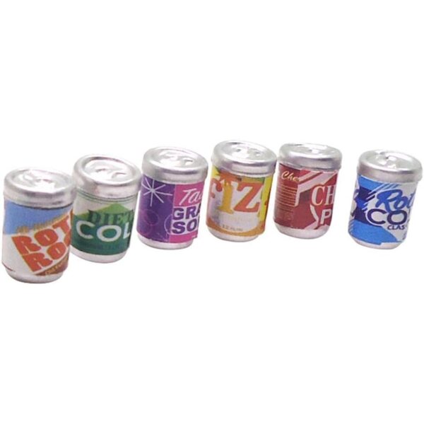 Set 6 Bottiglie Miniature per Casa delle Bambole 1/12 Decorazione Bibite e Succhi