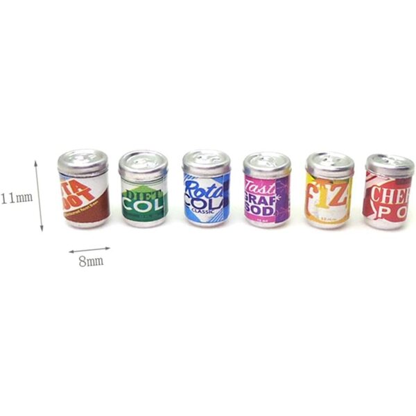 Set 6 Bottiglie Miniature per Casa delle Bambole 1/12 Decorazione Bibite e Succhi