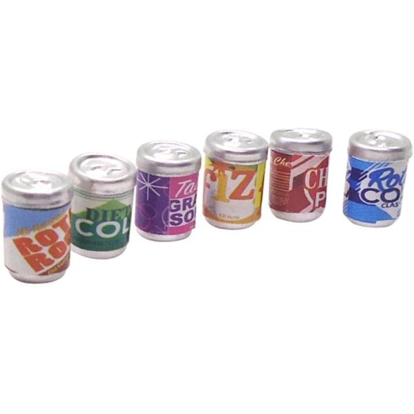Set 6 Bottiglie Miniature per Casa delle Bambole 1/12 Decorazione Bibite e Succhi
