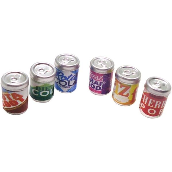 Set 6 Bottiglie Miniature per Casa delle Bambole 1/12 Decorazione Bibite e Succhi