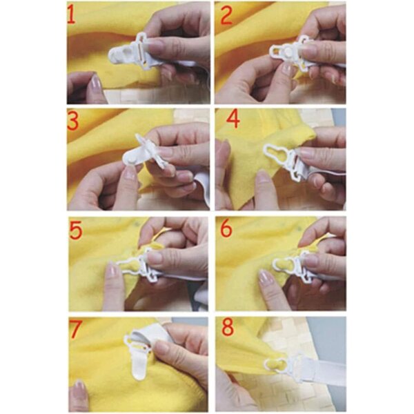 Bettlakenklammern, 4 Stück – starke elastische Befestigungen aus PP und Nylon für Matratzen