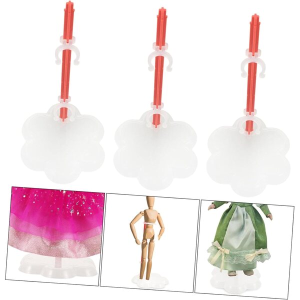 Vaguelly 10 Stück Puppenständer mit Clips und stabiler Basis, ideal für Präsentation und Dekoration