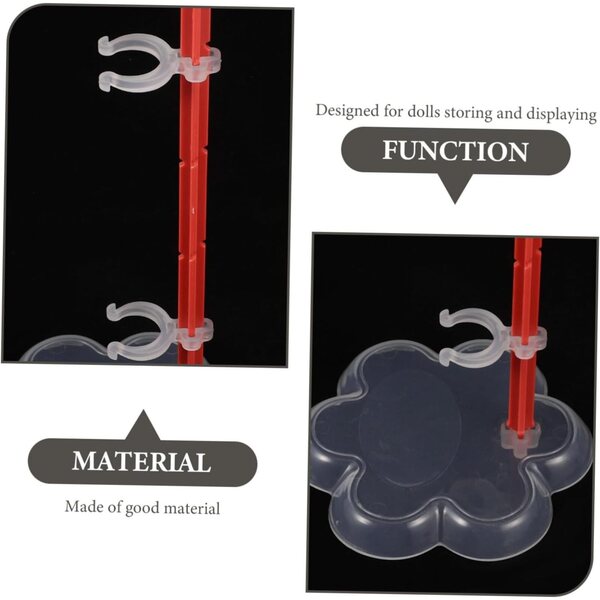 Vaguelly 10 Stück Puppenständer mit Clips und stabiler Basis, ideal für Präsentation und Dekoration