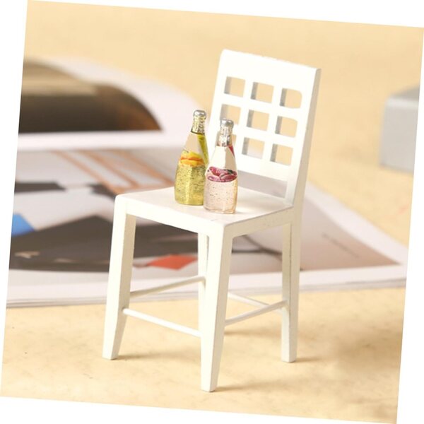 VICASKY 3 Sedie Miniatura in Legno Bianco per Casa delle Bambole e Decorazioni Creative