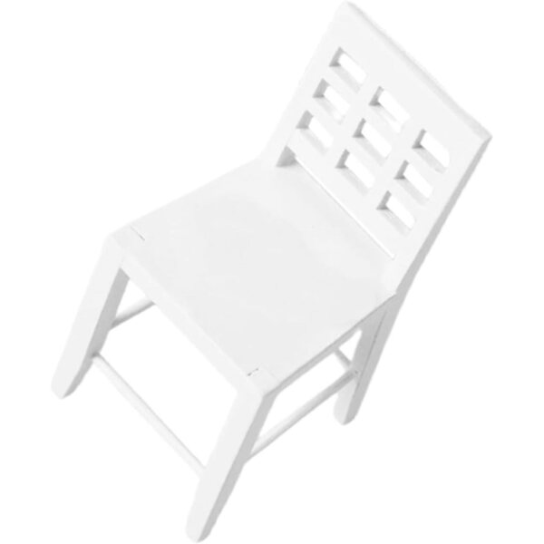 VICASKY 3 Sedie Miniatura in Legno Bianco per Casa delle Bambole e Decorazioni Creative