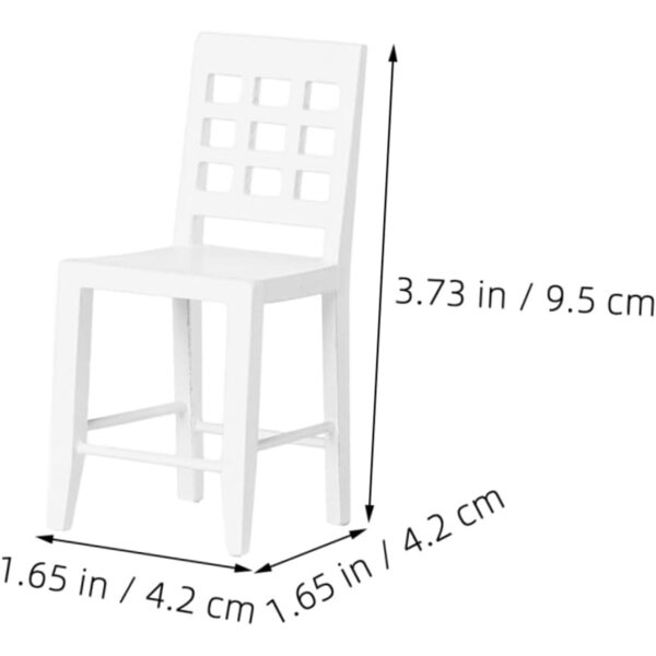 VICASKY Mini Sedia in Legno Bianca per Casa delle Bambole - Realistica e Artigianale