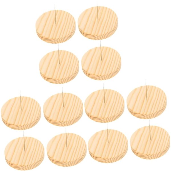 NUOBESTY 12 Set Supporti in Legno per Bambole con Base Rotonda e Feltro, Stands Espositivi