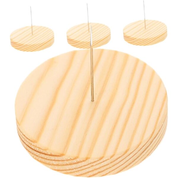 NUOBESTY 12 Set Supporti in Legno per Bambole con Base Rotonda e Feltro, Stands Espositivi