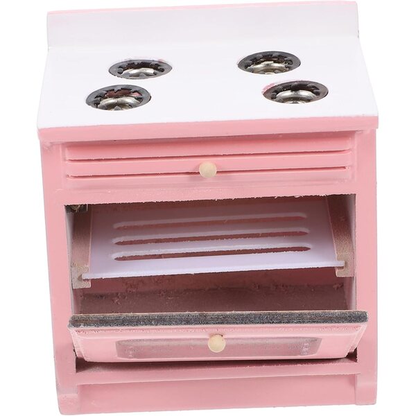 Set 4 mini mobili cucina VICASKY in legno rosa per case delle bambole e decorazioni