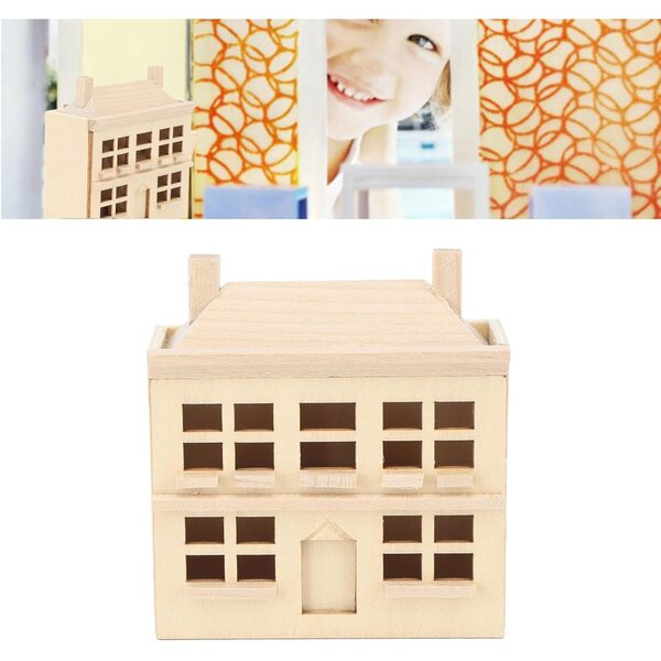 Srliya Puppenhaus Miniatur 1:12 Holzvilla DIY für Kinder