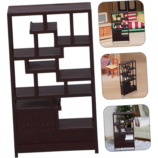 VICASKY 1:25 Mini-Bücherregal für Puppenhaus, realistische ABS-Möbel