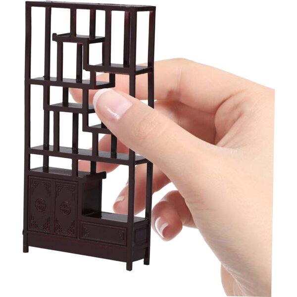 VICASKY 1:25 Mini-Bücherregal für Puppenhaus, realistische ABS-Möbel