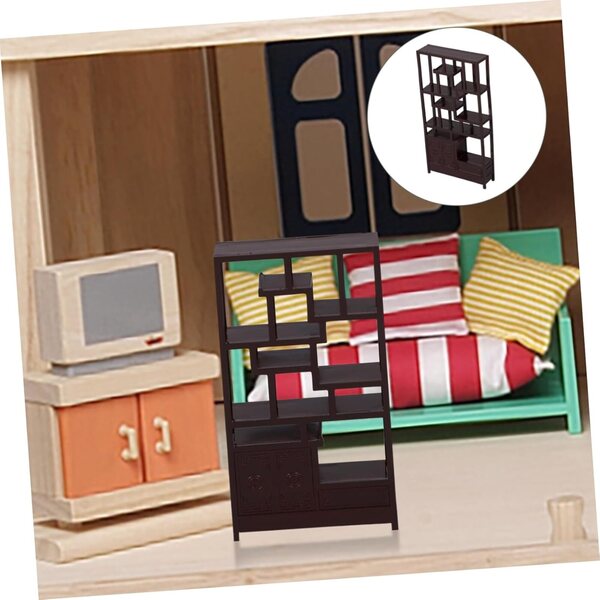 VICASKY 1:25 Mini-Bücherregal für Puppenhaus, realistische ABS-Möbel
