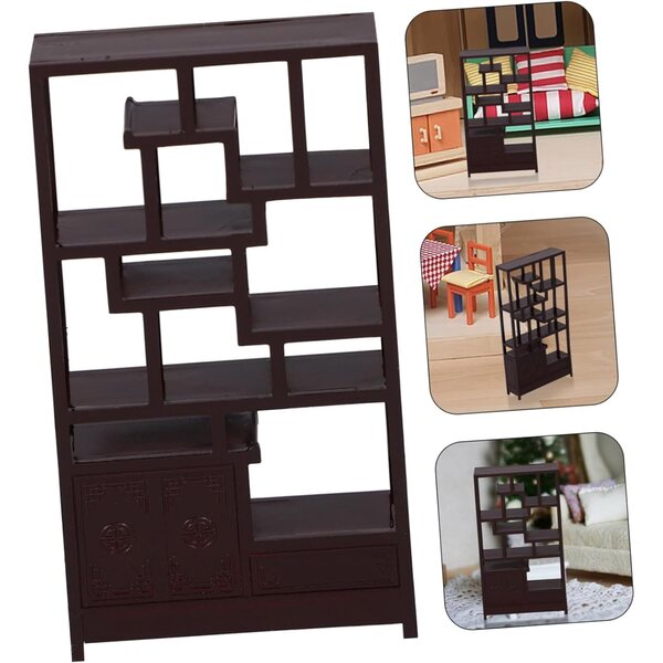 VICASKY Mini Libreria in Plastica 3 Pezzi per Casa delle Bambole Scala 1:25