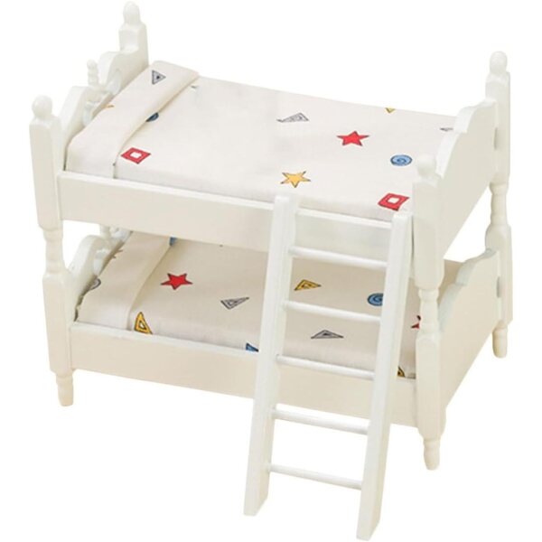 Letto a castello in miniatura VICASKY 2 pezzi per casa delle bambole con scala 13x12x8 cm