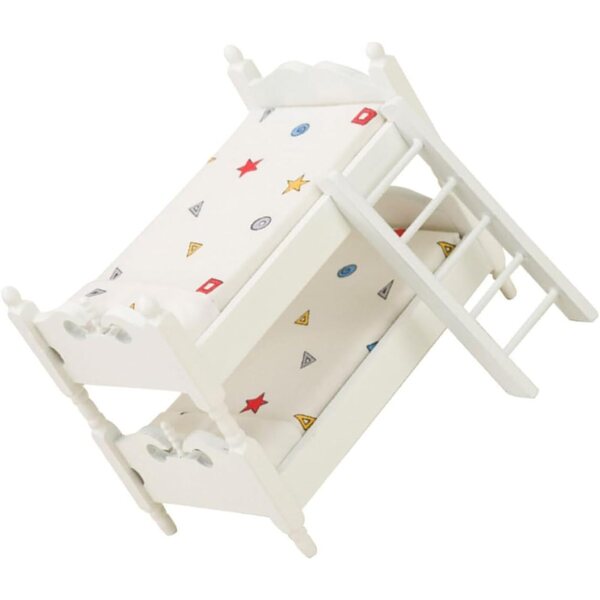 Letto a castello in miniatura VICASKY 2 pezzi per casa delle bambole con scala 13x12x8 cm