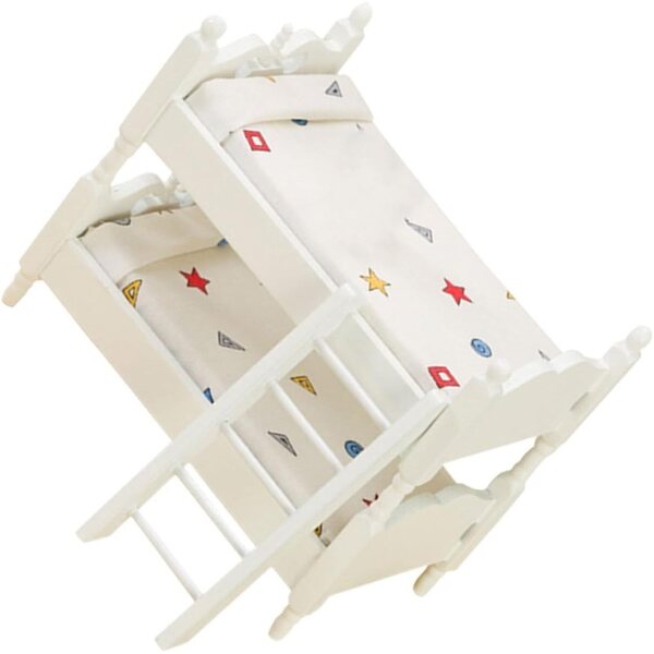 Letto a castello in miniatura VICASKY 2 pezzi per casa delle bambole con scala 13x12x8 cm