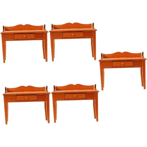 VICASKY Set mit 5 Mini-Schreibtischmöbeln aus Holz für Puppenhäuser und Landschaften