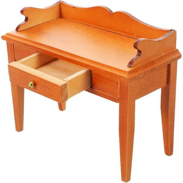 VICASKY Set 5 Mini Mobili Scrivania in Legno per Casa delle Bambole e Paesaggi