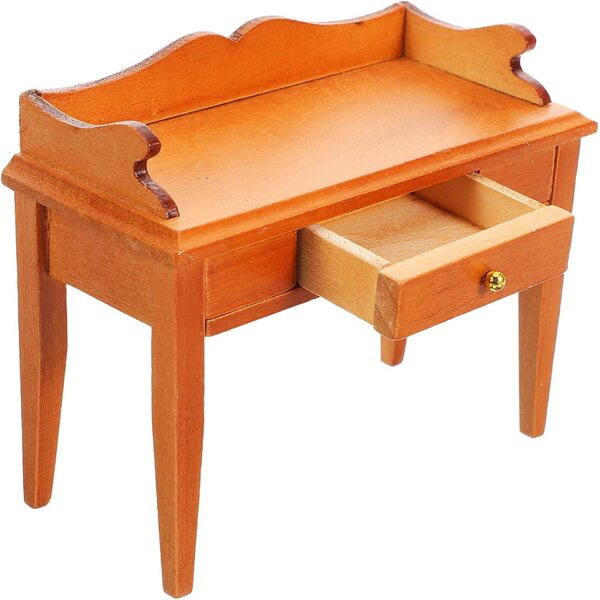 VICASKY Set 5 Mini Mobili Scrivania in Legno per Casa delle Bambole e Paesaggi