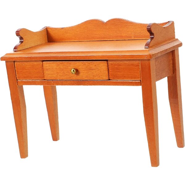 VICASKY Set 4 Mini Scrivanie in Legno per Casa delle Bambole Modello Realistico