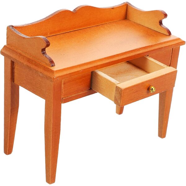 VICASKY Set 4 Mini Scrivanie in Legno per Casa delle Bambole Modello Realistico