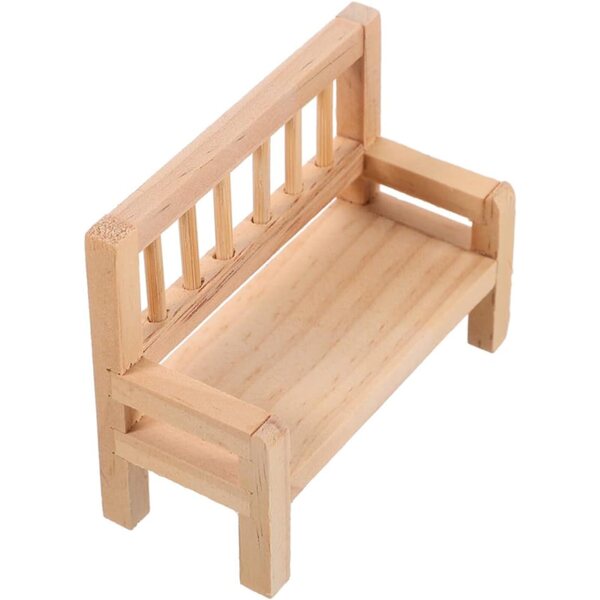 VICASKY 3 panchine in miniatura in legno per casa delle bambole, realistiche e resistenti