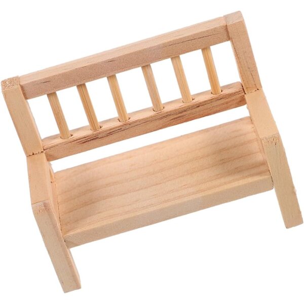 VICASKY 3 panchine in miniatura in legno per casa delle bambole, realistiche e resistenti
