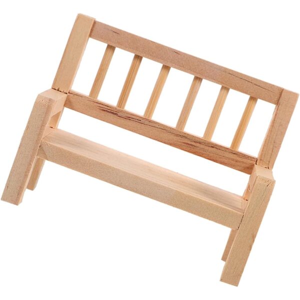 VICASKY 3 panchine in miniatura in legno per casa delle bambole, realistiche e resistenti