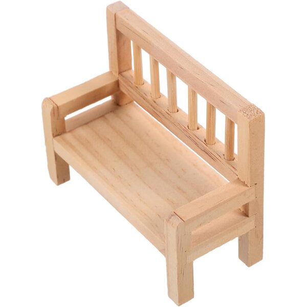 VICASKY 3 panchine in miniatura in legno per casa delle bambole, realistiche e resistenti