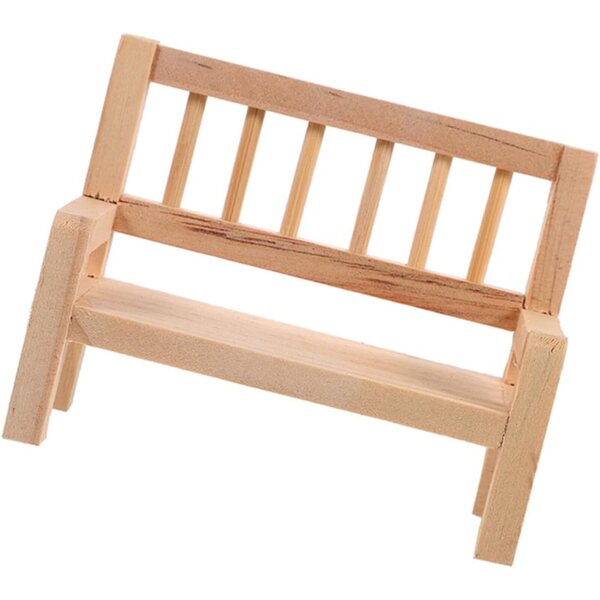 VICASKY Mini panca in legno cachi per casa delle bambole, set 5 pezzi realistici