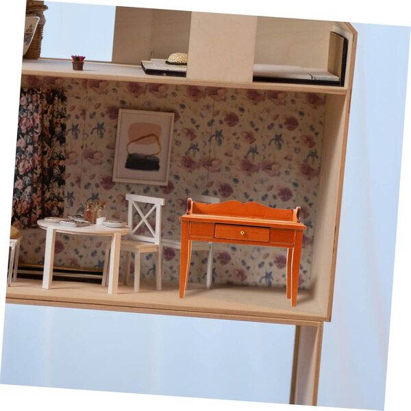 VICASKY 2pcs Scrivania in Miniatura in Legno per Casa delle Bambole, Multiuso e Decorativa