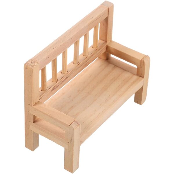 VICASKY 4 panchine miniatura in legno vintage per giardino e casa delle bambole