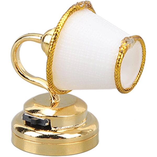 1:12 Puppenhaus-Miniatur-Wandlampe aus Metall mit warmem LED-Vintage-Licht