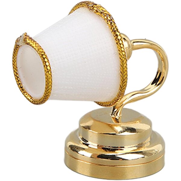 1:12 Puppenhaus-Miniatur-Wandlampe aus Metall mit warmem LED-Vintage-Licht