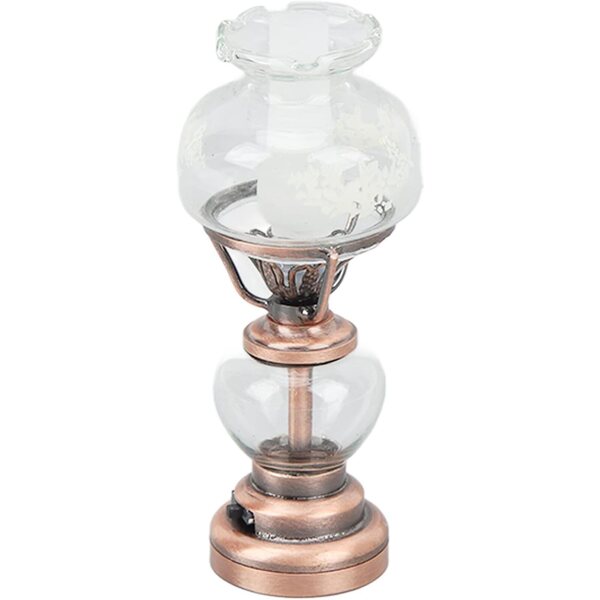 Puppenhaus-Miniatur-Kerzenlampe, 1:12, batteriebetrieben, Vintage-Gold