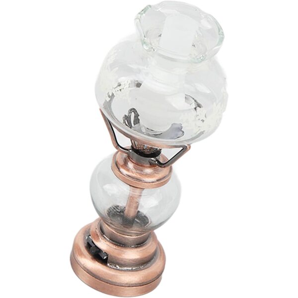 Puppenhaus-Miniatur-Kerzenlampe, 1:12, batteriebetrieben, Vintage-Gold
