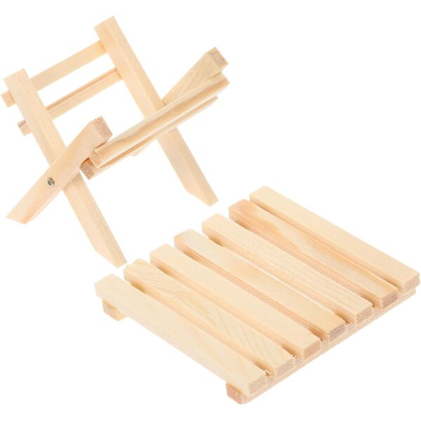 VICASKY Set mit 3 Mini-Klapptischen aus Holz für Puppenhäuser im Maßstab 1:12