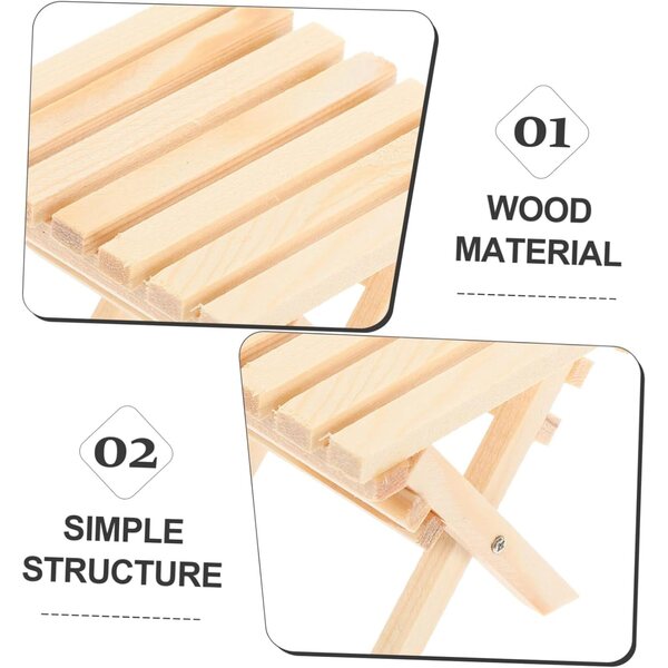 VICASKY Set mit 3 Mini-Klapptischen aus Holz für Puppenhäuser im Maßstab 1:12