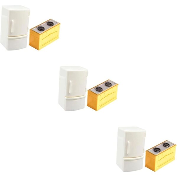Set Mini Cucina 6pz VICASKY: Mini Frigoriferi e Fornelli per Casa delle Bambole