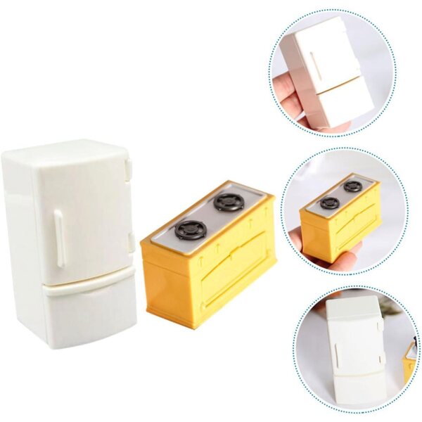 Set Mini Cucina 6pz VICASKY: Mini Frigoriferi e Fornelli per Casa delle Bambole