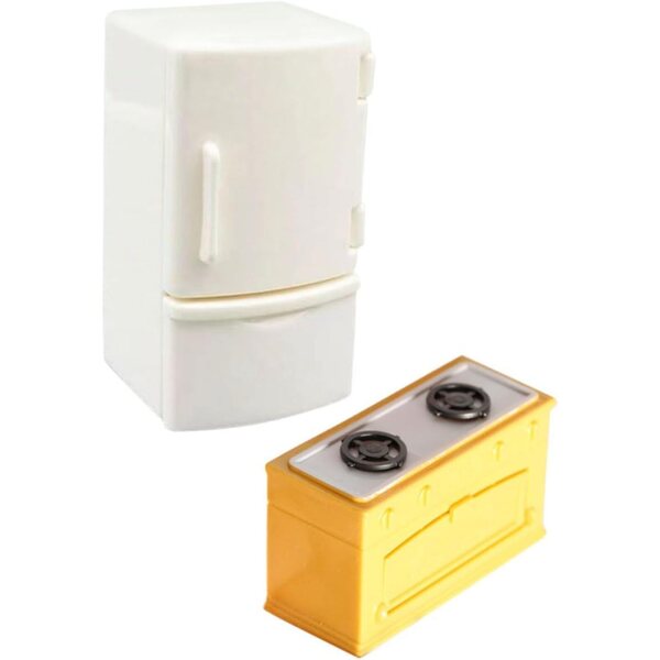 VICASKY Set 4pz Miniatura Frigorifero e Fornello per Casa delle Bambole Realistici