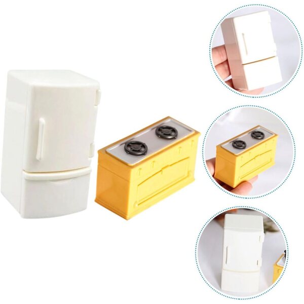 Set Mini Cucina VICASKY 8pz: Frigoriferi e Fornelli in Miniatura per Casa delle Bambole