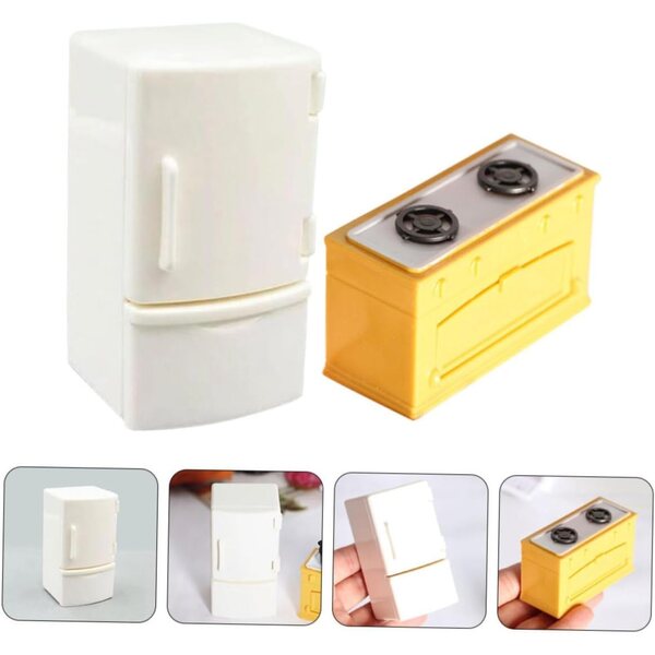 Set Mini Cucina VICASKY 8pz: Frigoriferi e Fornelli in Miniatura per Casa delle Bambole