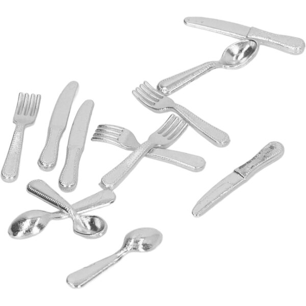 Miniatur-Set, 5 Packungen, Messer, Gabeln, Löffel, 1:12 Puppenhaus