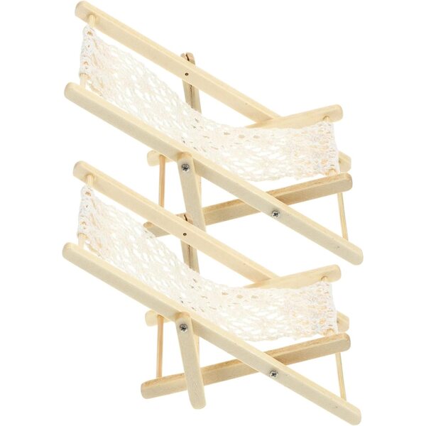 VICASKY 6 Mini-Liegestühle in Beige für Puppenhäuser und Dekorationen