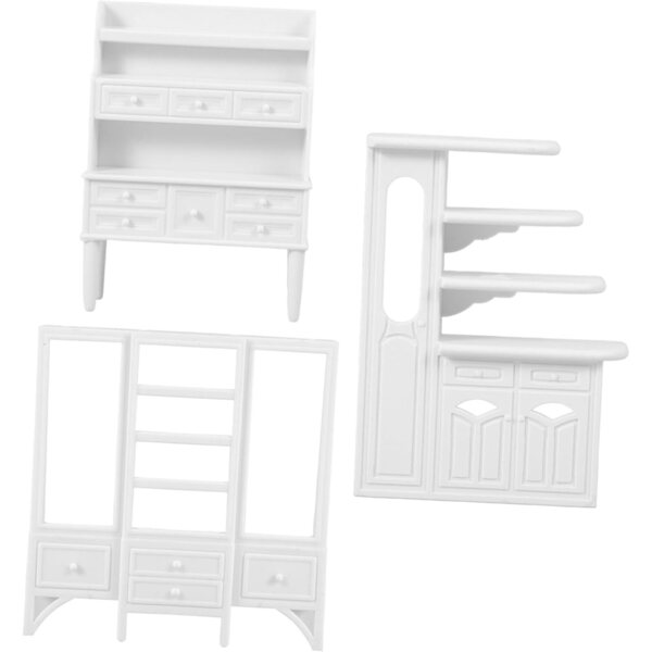 VICASKY 12 mobili in miniatura per casa delle bambole, armadietti e vetrine bianchi
