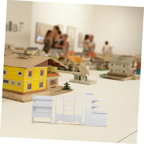 VICASKY 12 mobili in miniatura per casa delle bambole, armadietti e vetrine bianchi