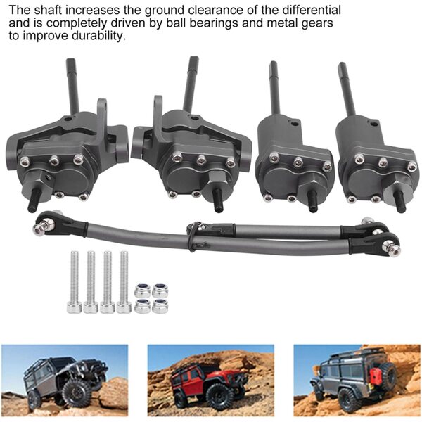 KIMISS Aluminium-Portalachsen-Set für Axial SCX10 II 90046 90047 RC verbessert