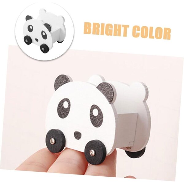VICASKY Mini Carrello in Legno a Forma di Panda per Casa delle Bambole